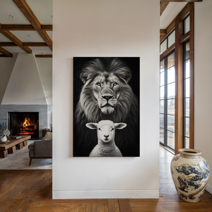 Lion and Lamb  - Canvas Print