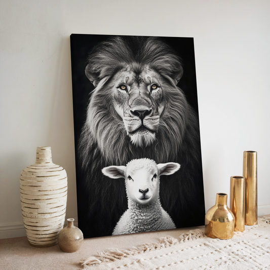 Lion and Lamb  - Canvas Print