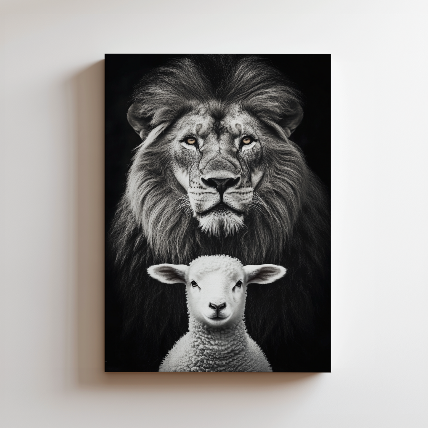 Lion and Lamb  - Canvas Print