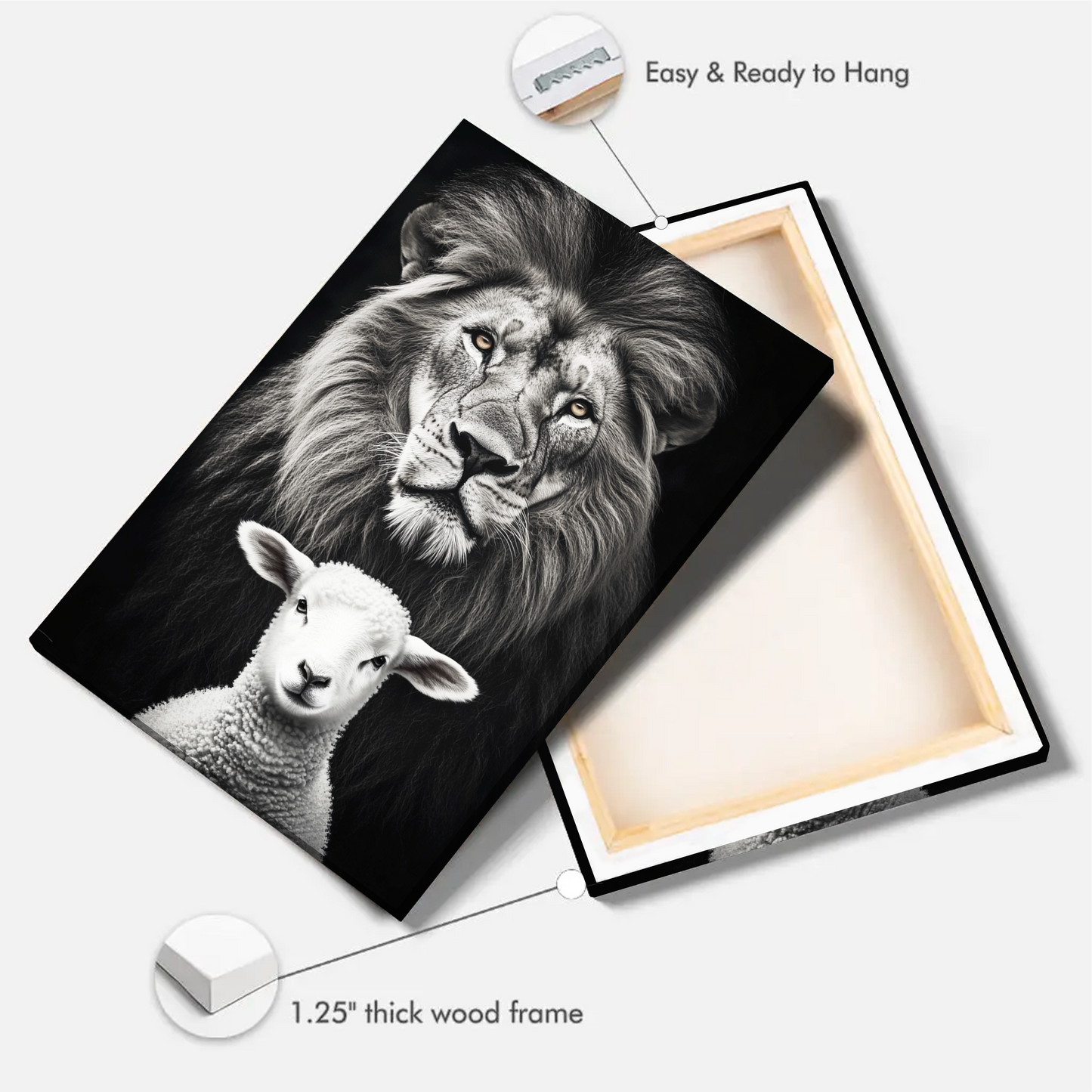 Lion and Lamb  - Canvas Print