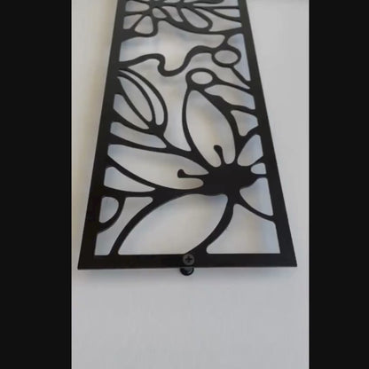 Floral Cross: 16 Guage Metal Wall Art